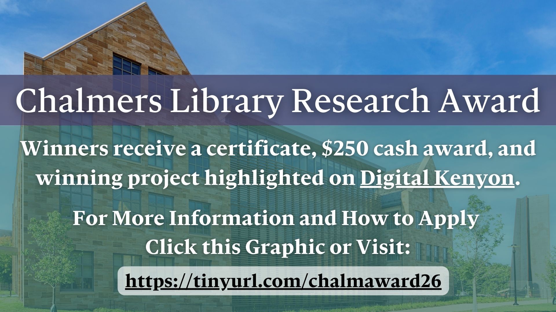 This is an image that describes APPLY NOW! Chalmers Research Award